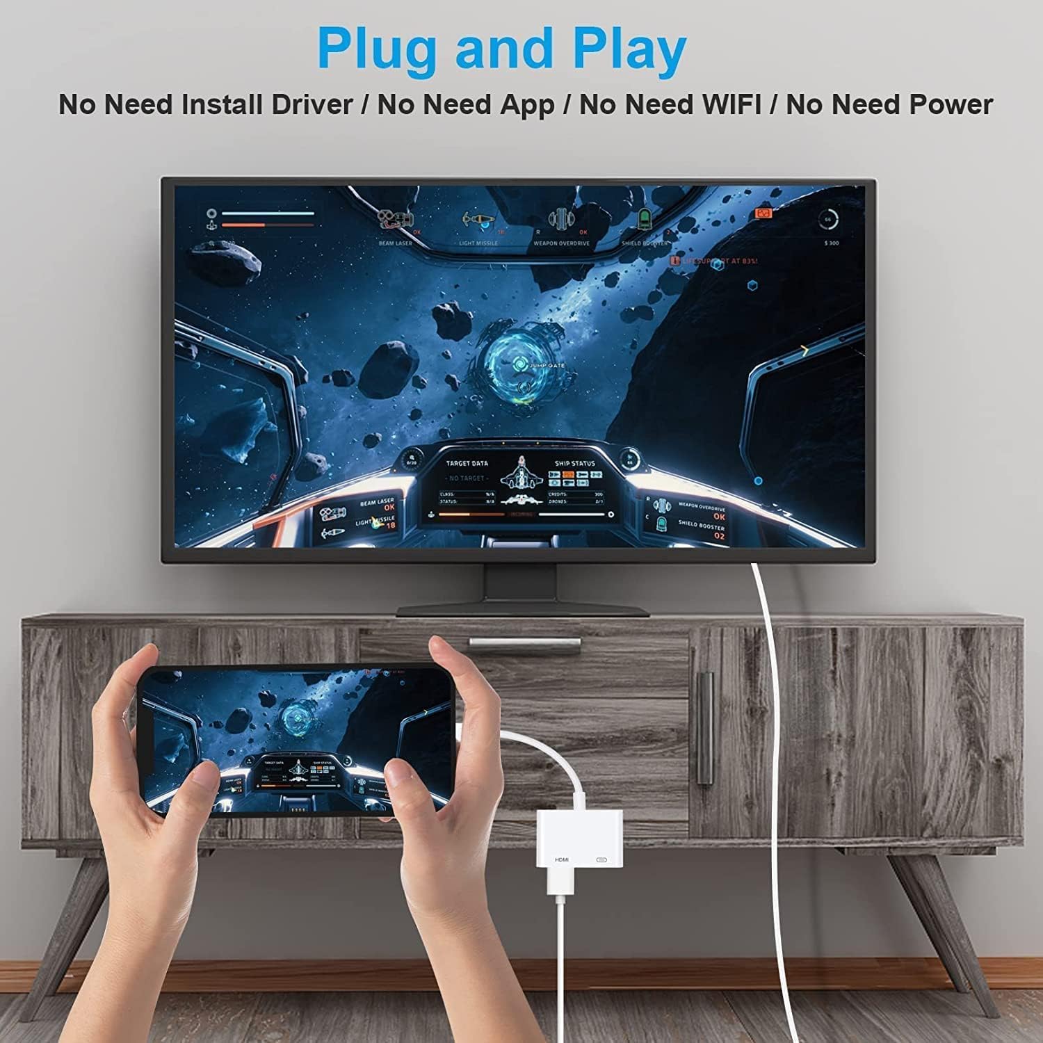 محول Lightning Digital بمنفذ Lightning الي HDMI من Apple | أبيض محول Lightning Digital بمنفذ Lightning الي HDMI من Apple | أبيض